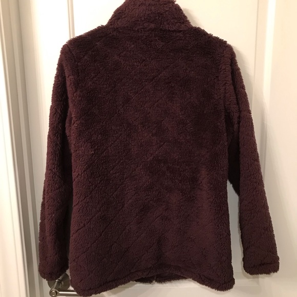 Dark purple fuzzy fleece zip up - Picture 2 of 3